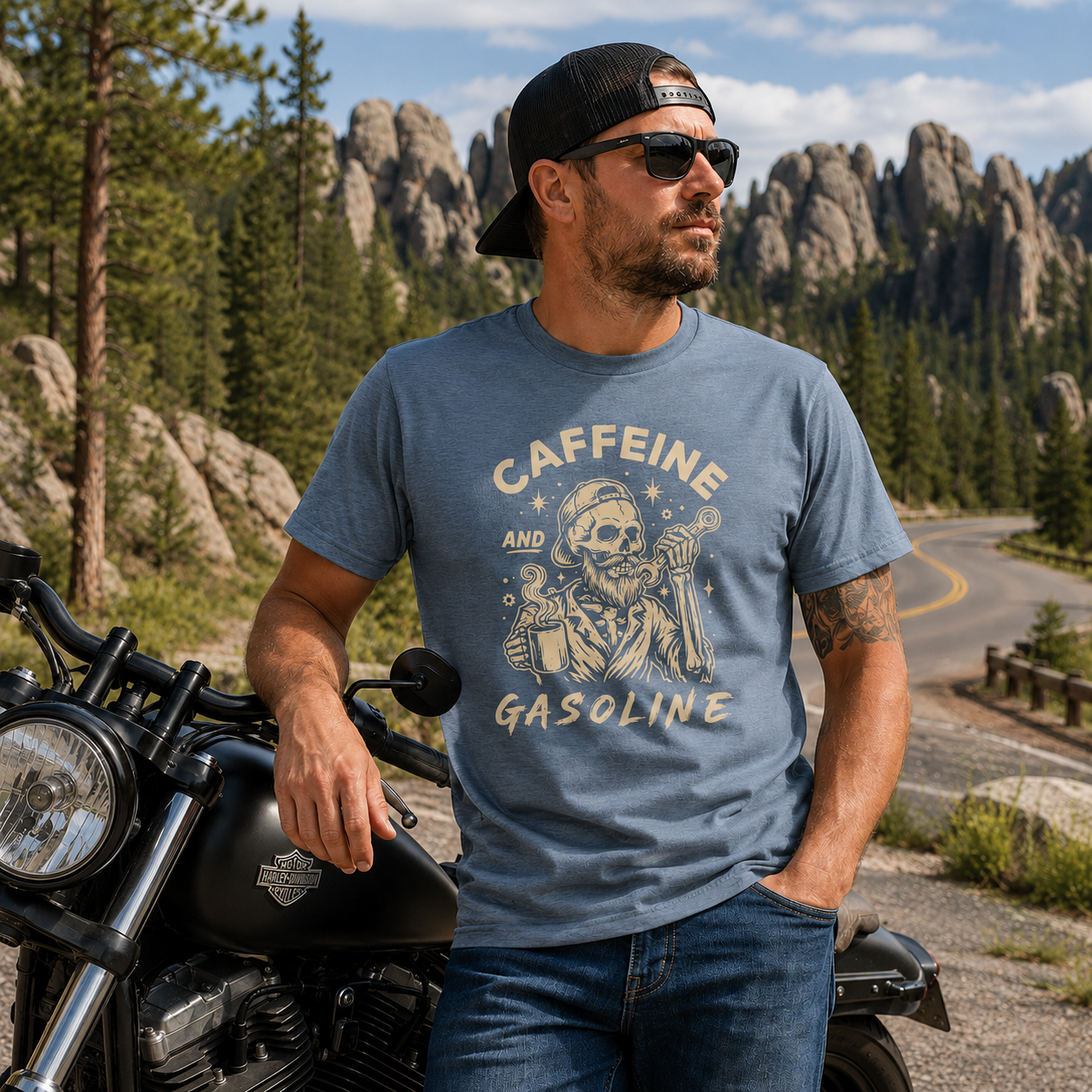 Caff and Gas - Next Level Apparel N6210 Men's CVC Crew